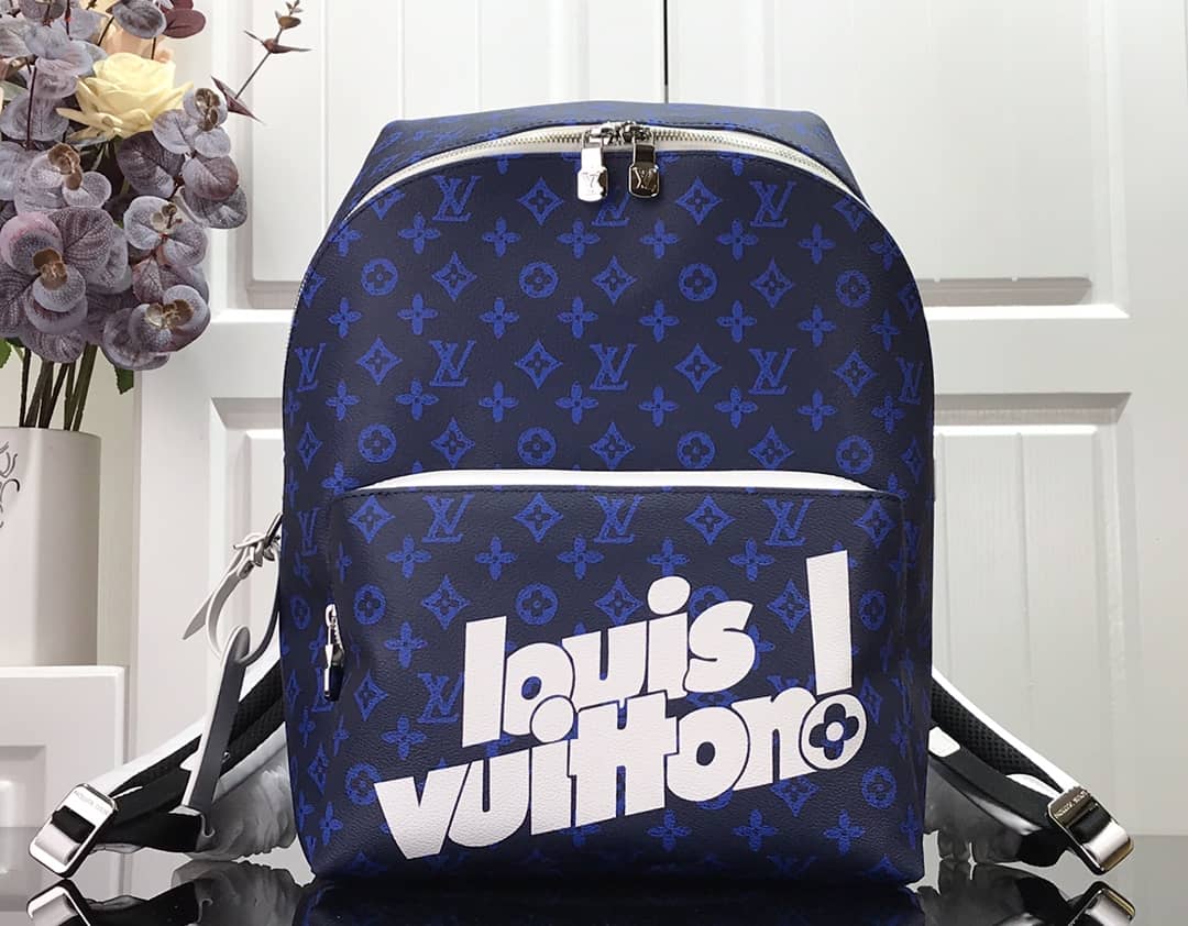 Louis Vuitton Monogram Reverse Canvas Carry It Replica Backpack Blue M46118