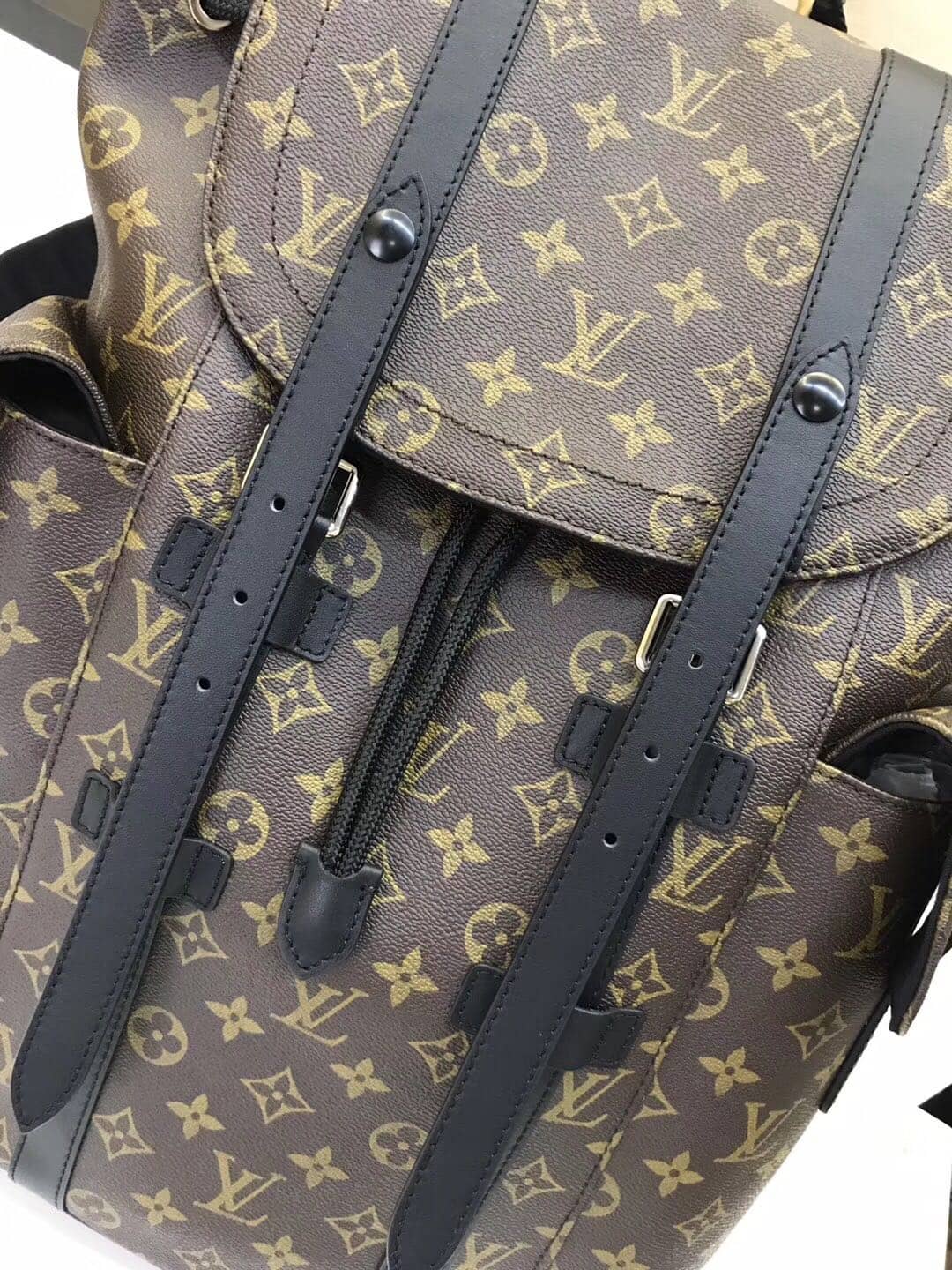 Louis Vuitton Christopher PM Monogram Macassar Canvas Leather Replica Backpack M43735