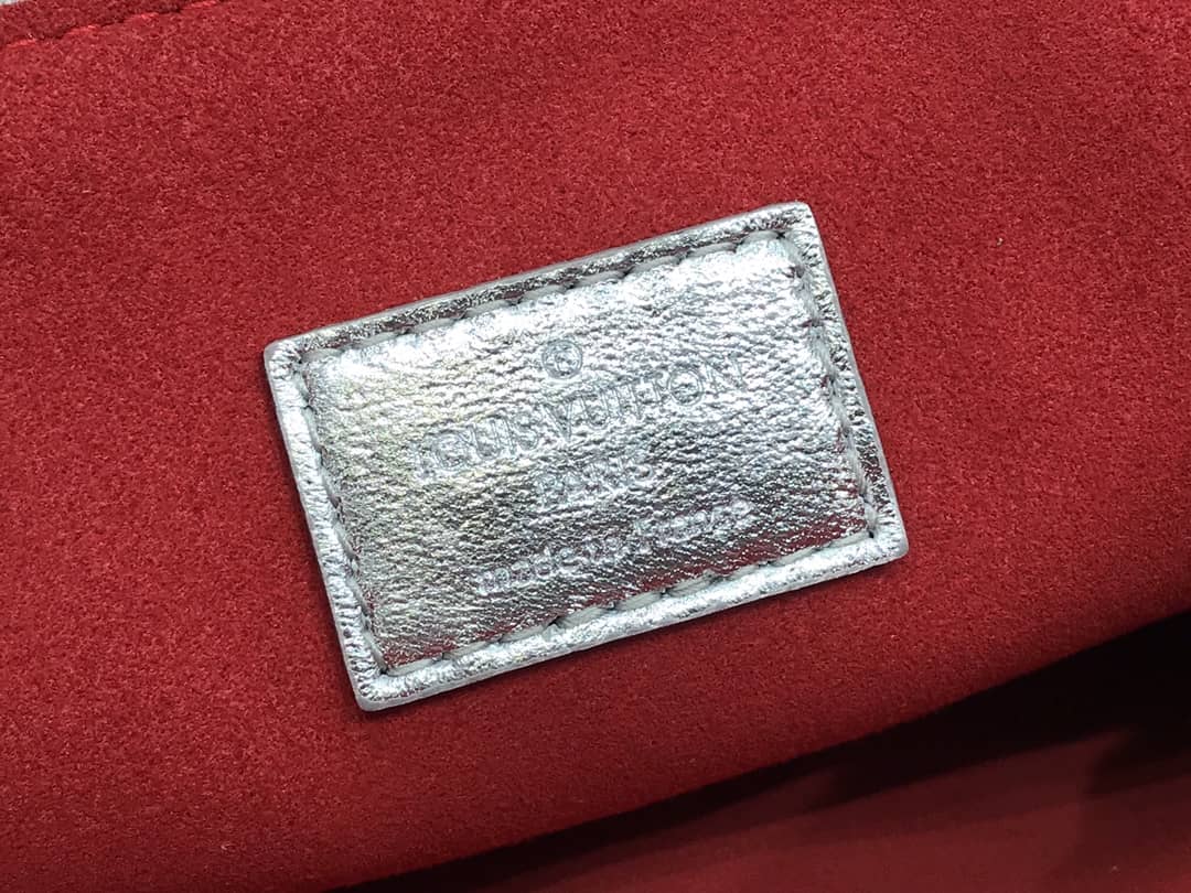 Louis Vuitton Cream Coussin PM Monogram Embossed Lambskin Replica Bag Silver M57793
