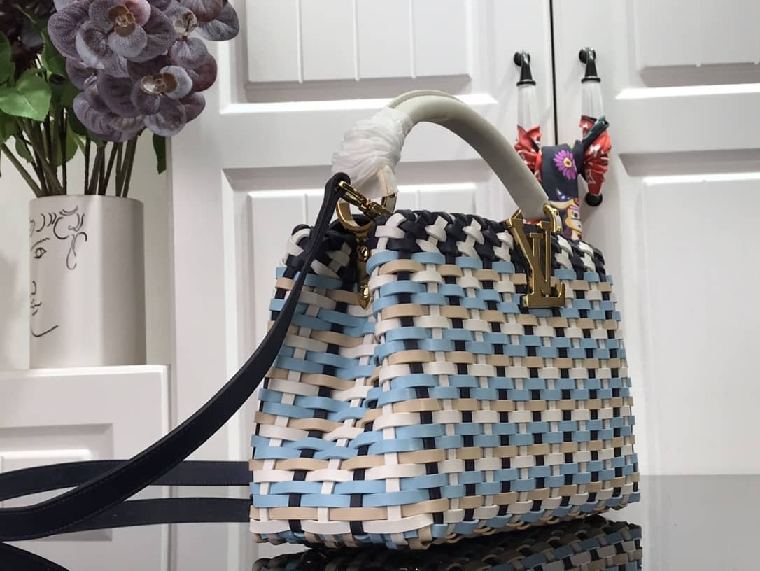 Louis Vuitton Capucines Taurillon Hand Shoulder Bag Replica Blue M94519