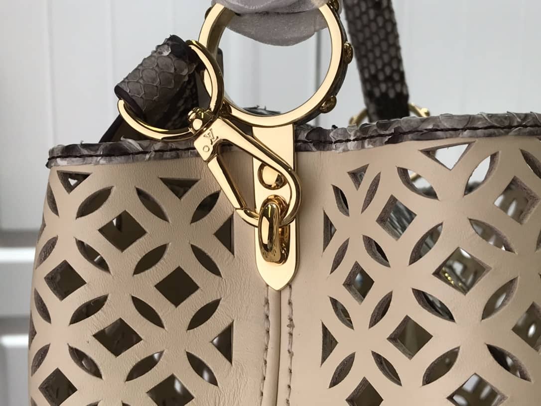 Louis Vuitton Capucines BB Cutout Leather Bag Replica Apricot M57228