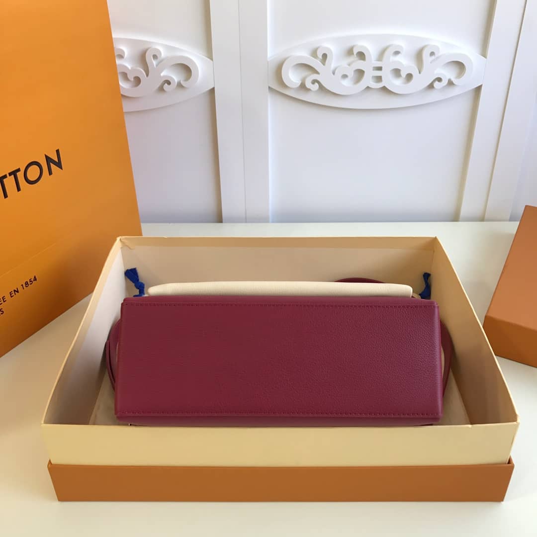 Louis Vuitton MyLockMe 2way Leather Grain Replica Satchel Red M54849