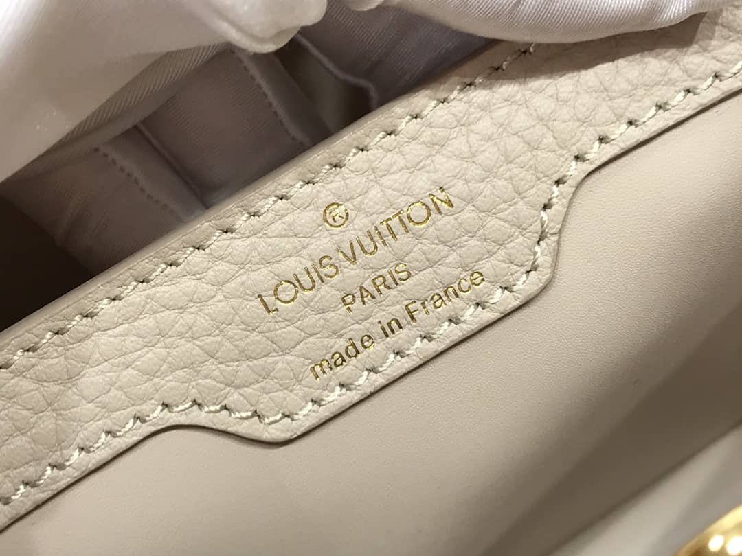 Louis Vuitton Capucines MM 2way Leather Replica Shoulder Bag Apricot M57523