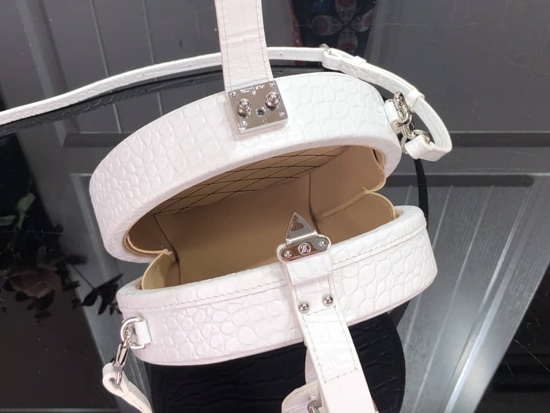 Louis Vuitton Petite Boite Chapeau Crocodilien Brillant Replica Bag White N93597