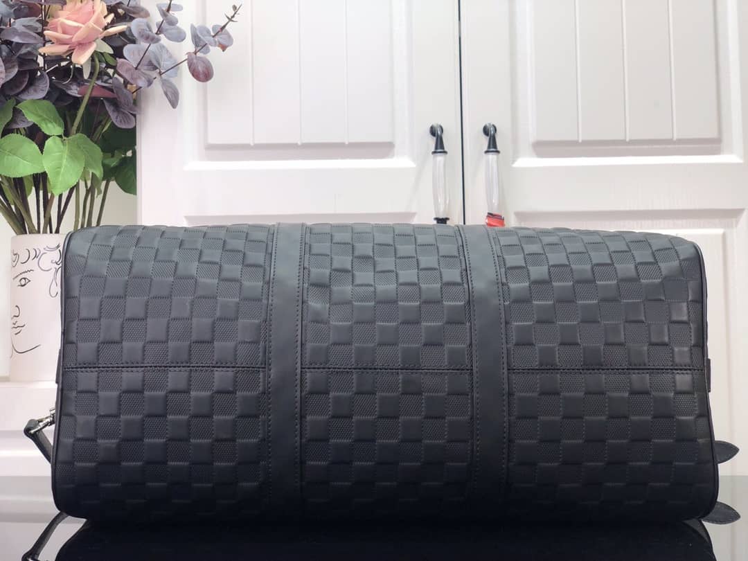 Louis Vuitton Keepall Bandouliere 45 Damier Amphini Boston Leather Bag Replica N41145