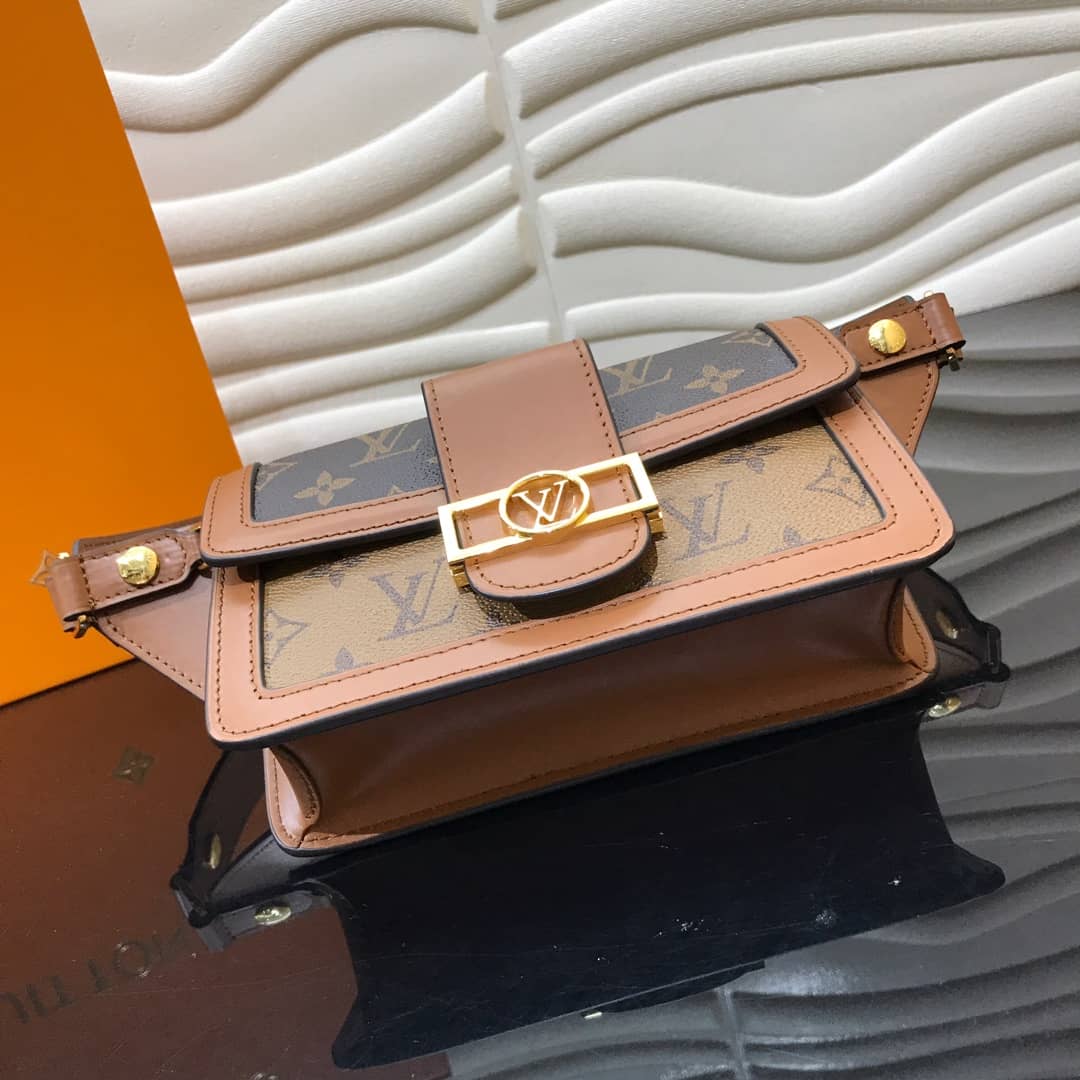 LV Bum Bag Dupe Monogram Reverse Dauphine Brown M44586