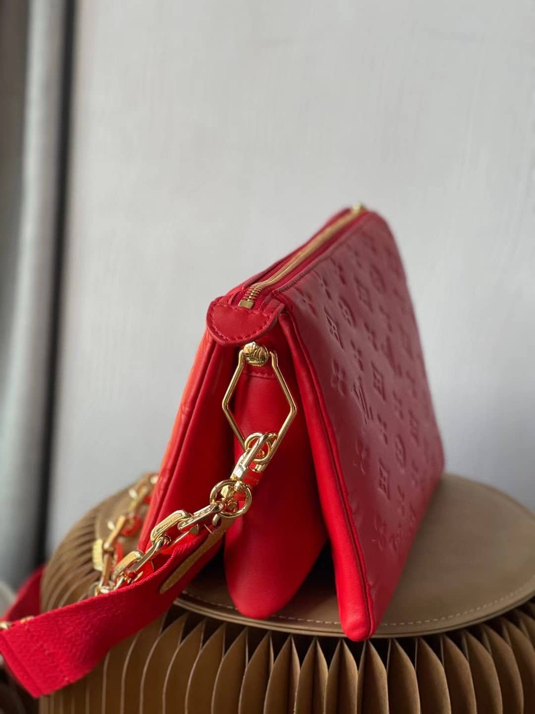 Louis Vuitton Coussin PM Gold Chain Rouge Red M57792 Replica Shoulder Bag