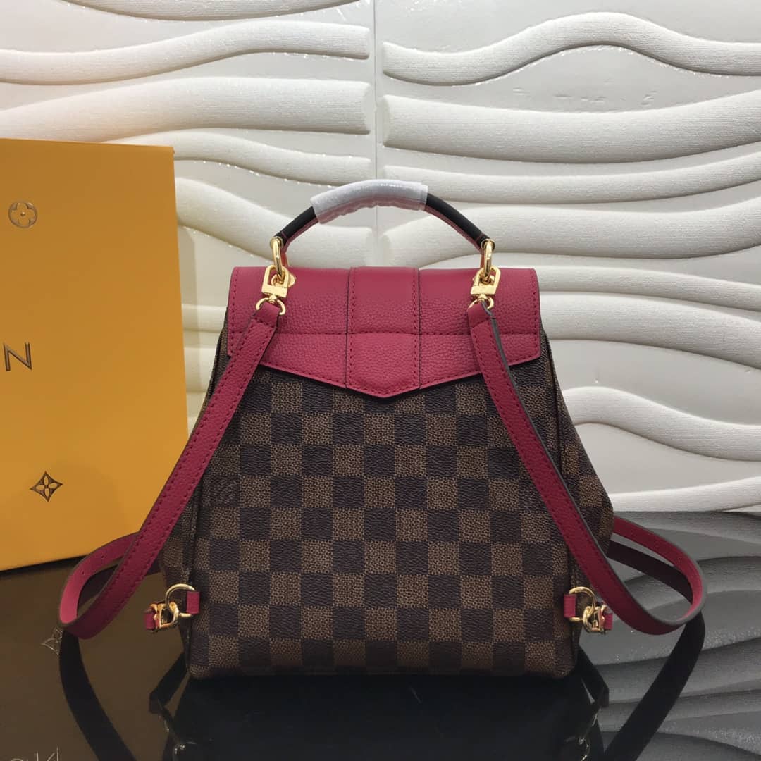 Louis Vuitton Damier Ebene Clapton Replica Backpack Pink N42262