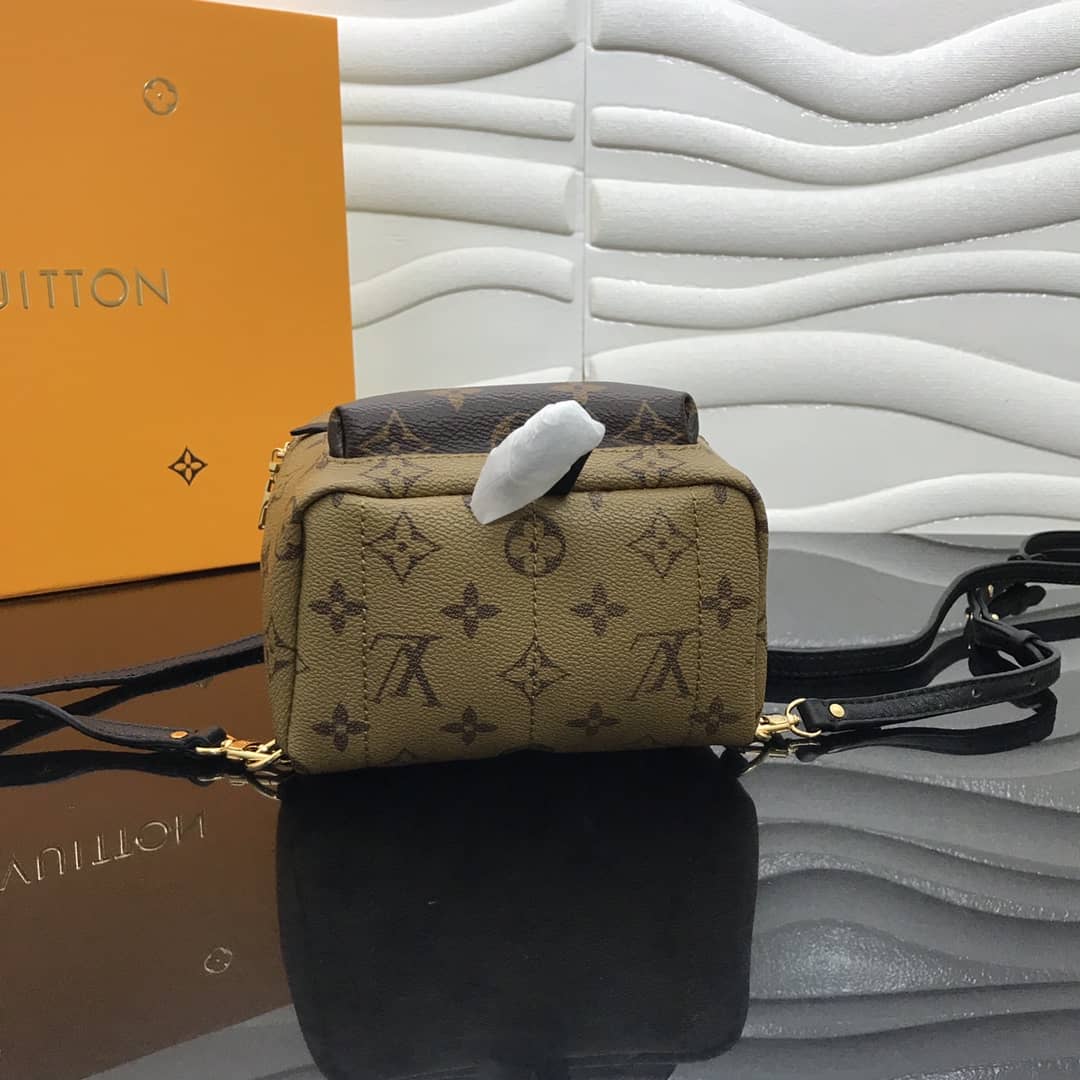LV Backpack Replica Palm Spring Mini  Monogram Reverse Canvas Yellow M44872