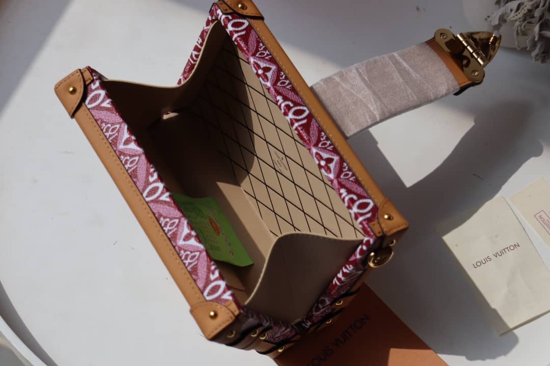 Louis Vuitton Petite Malle Monogram Canvas Replica Bag Red M40273