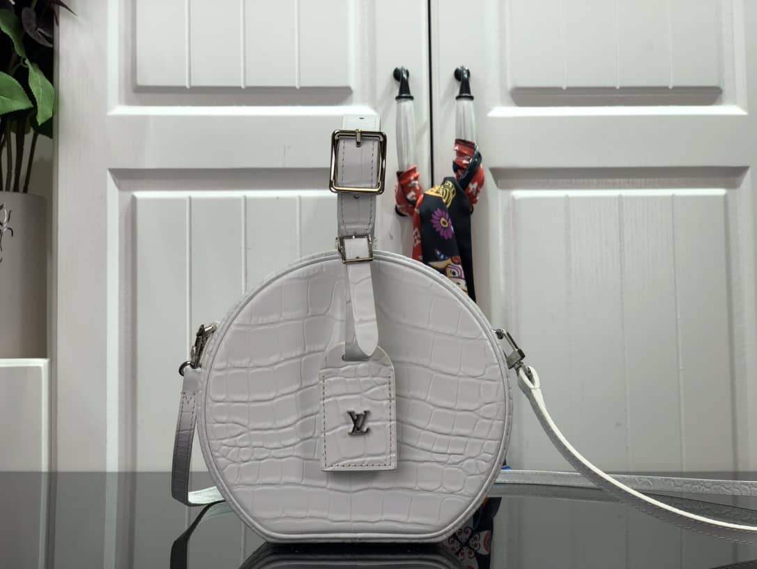 Louis Vuitton Petite Boite Chapeau Crocodilien Brillant Replica Bag White N93597