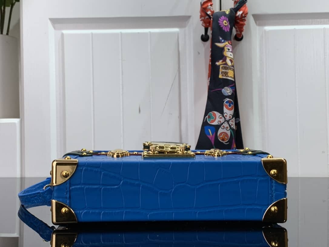 Louis Vuitton Petite Malle Monogram Canvas Replica Bag Blue M40273