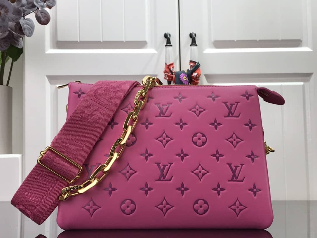 Best Replica Louis Vuitton Embossed Lambskin Coussin PM Replica Bag Pink M58628(ColaReps)