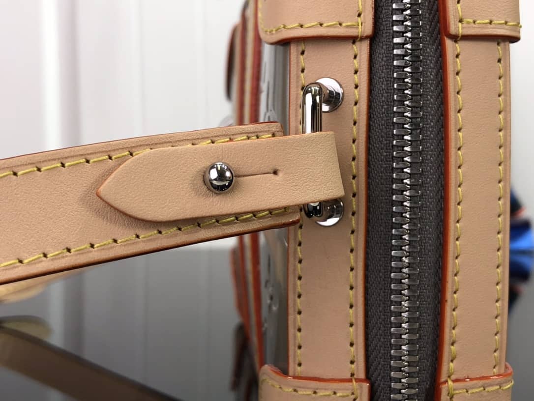 Louis Vuitton Soft Trunk Monogram Mirror Coated Canvas Replica Bag Silver M45880