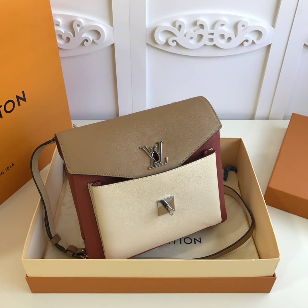 Louis Vuitton MyLockMe 2way Leather Grain Replica Satchel Yellow M54849
