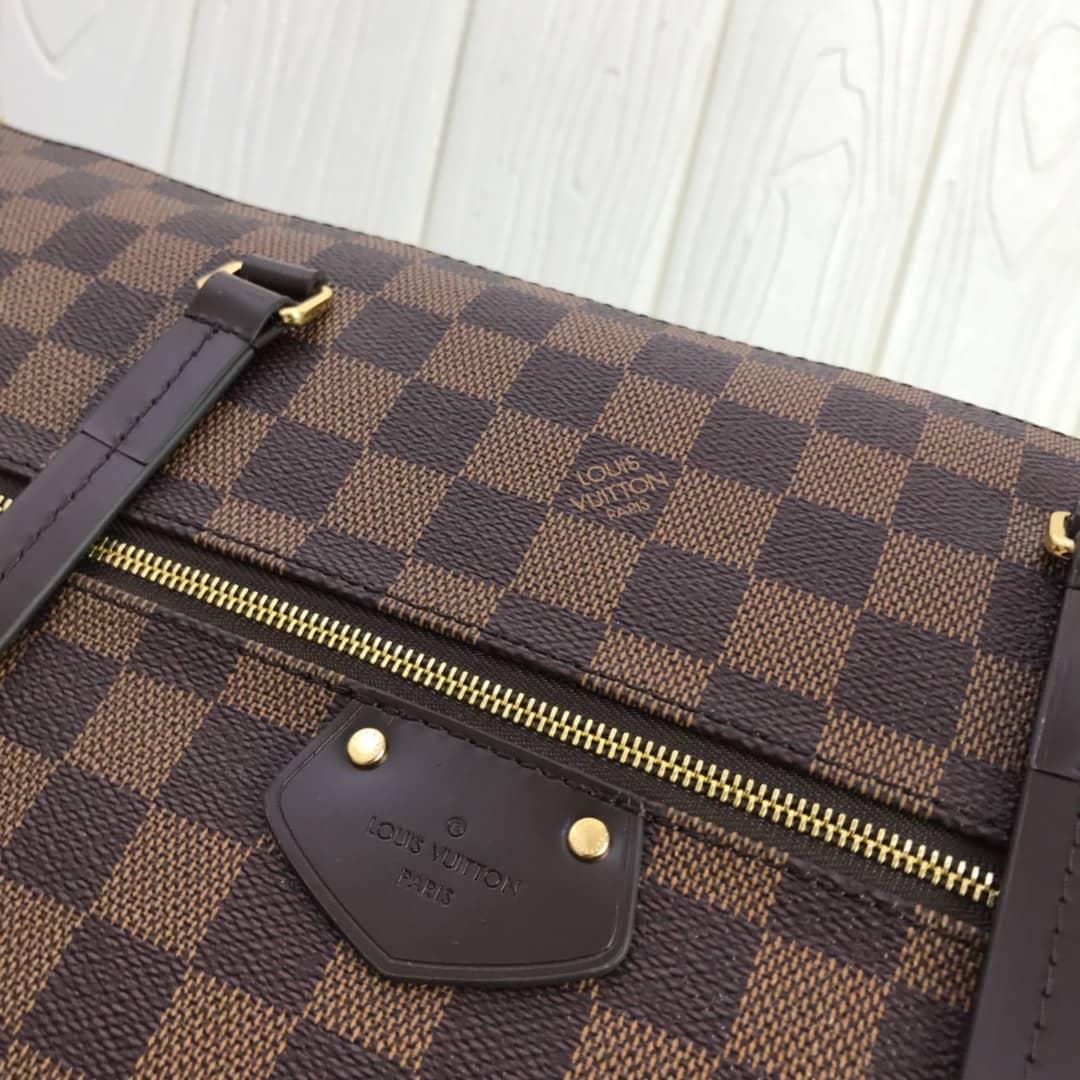 Louis Vuitton Damier Ebene Jena MM Semi Tote Replica Red M42267
