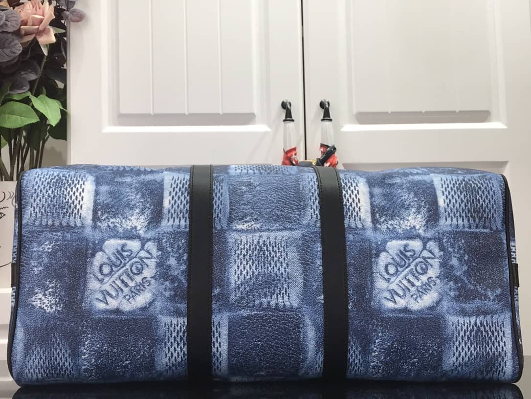 Louis Vuitton Keepall Bandoulière 50 Travel Bag Replica Blue N50069