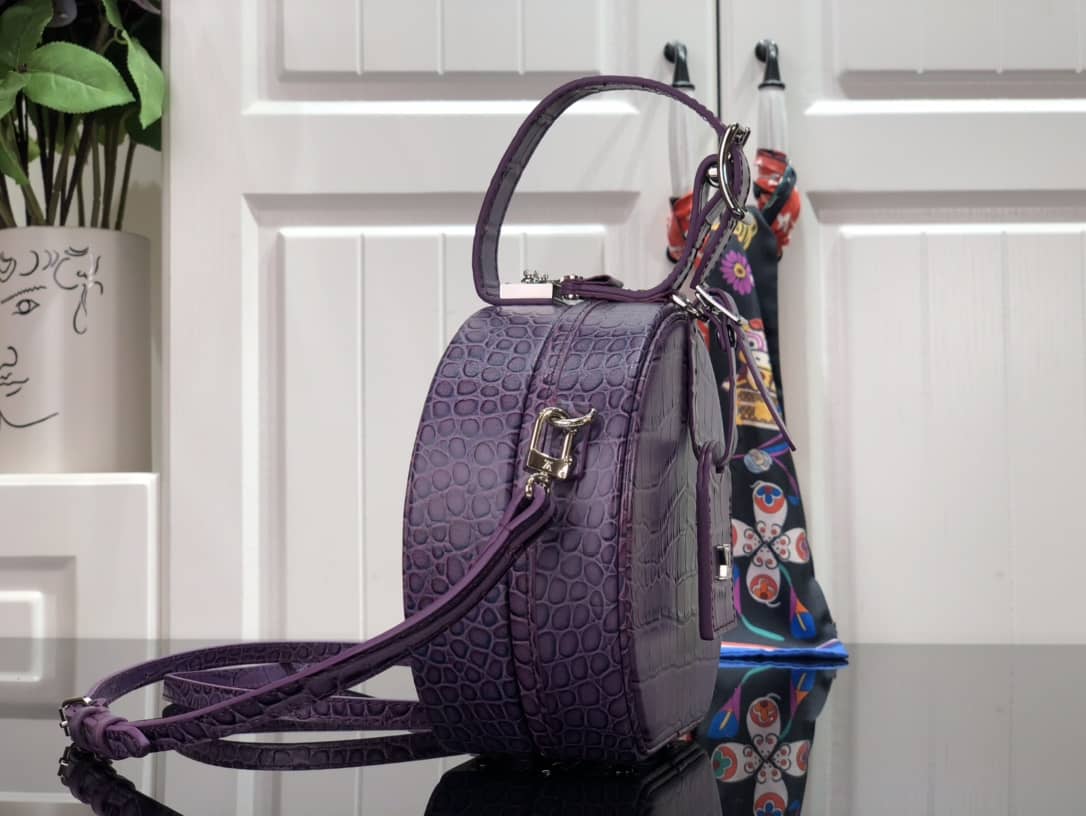 Louis Vuitton Petite Boite Chapeau Crocodilien Brillant Replica Bag Purple N93597