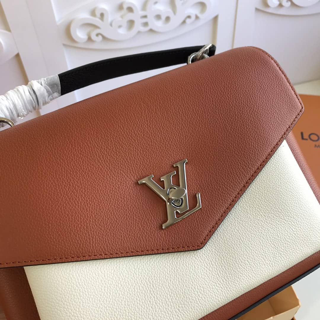 Louis Vuitton MyLockMe Satchel 2way Leather Grain Bag Replica M54849
