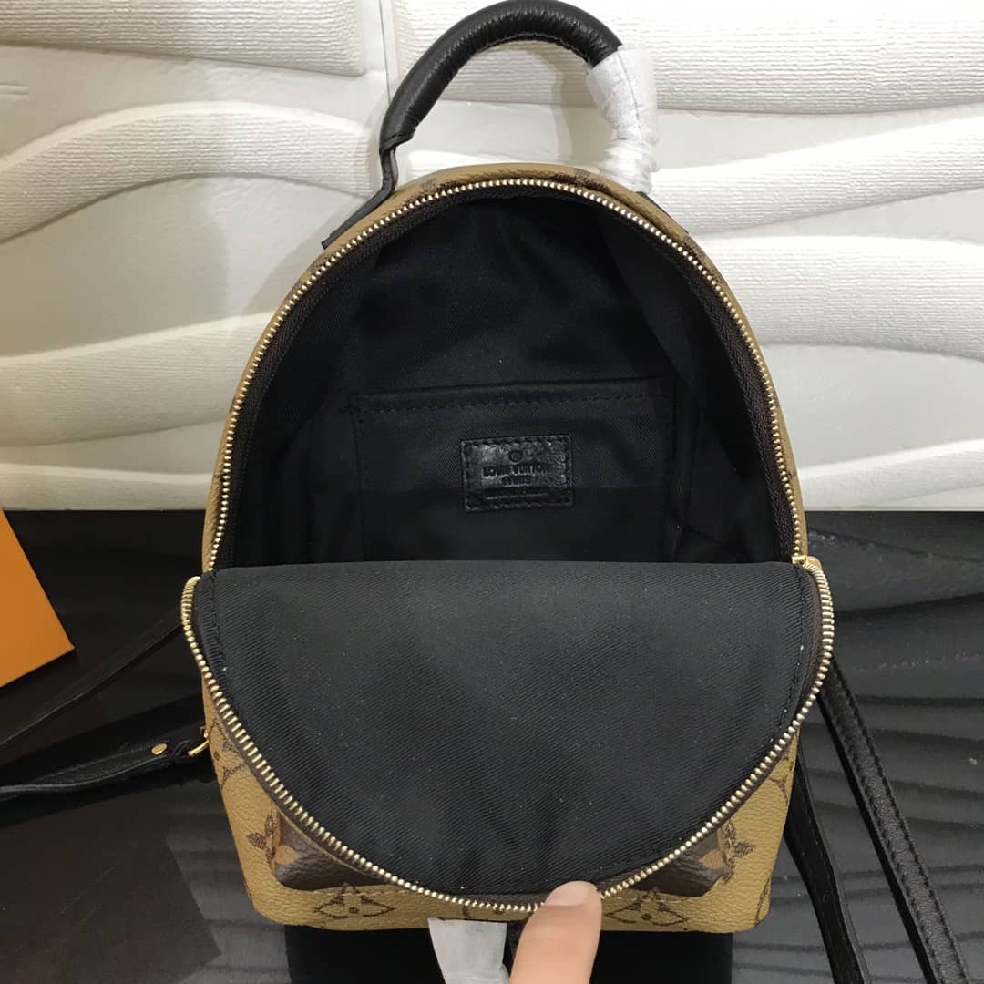 LV Backpack Replica Palm Spring Mini  Monogram Reverse Canvas Yellow M44872