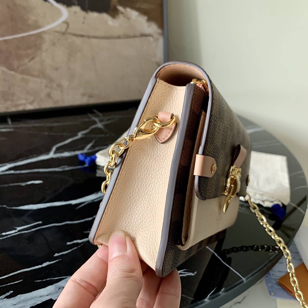 Best Replica Louis Vuitton Vavin Chain Wallet Damier Ebene Replica Bag N60237(ColaReps)