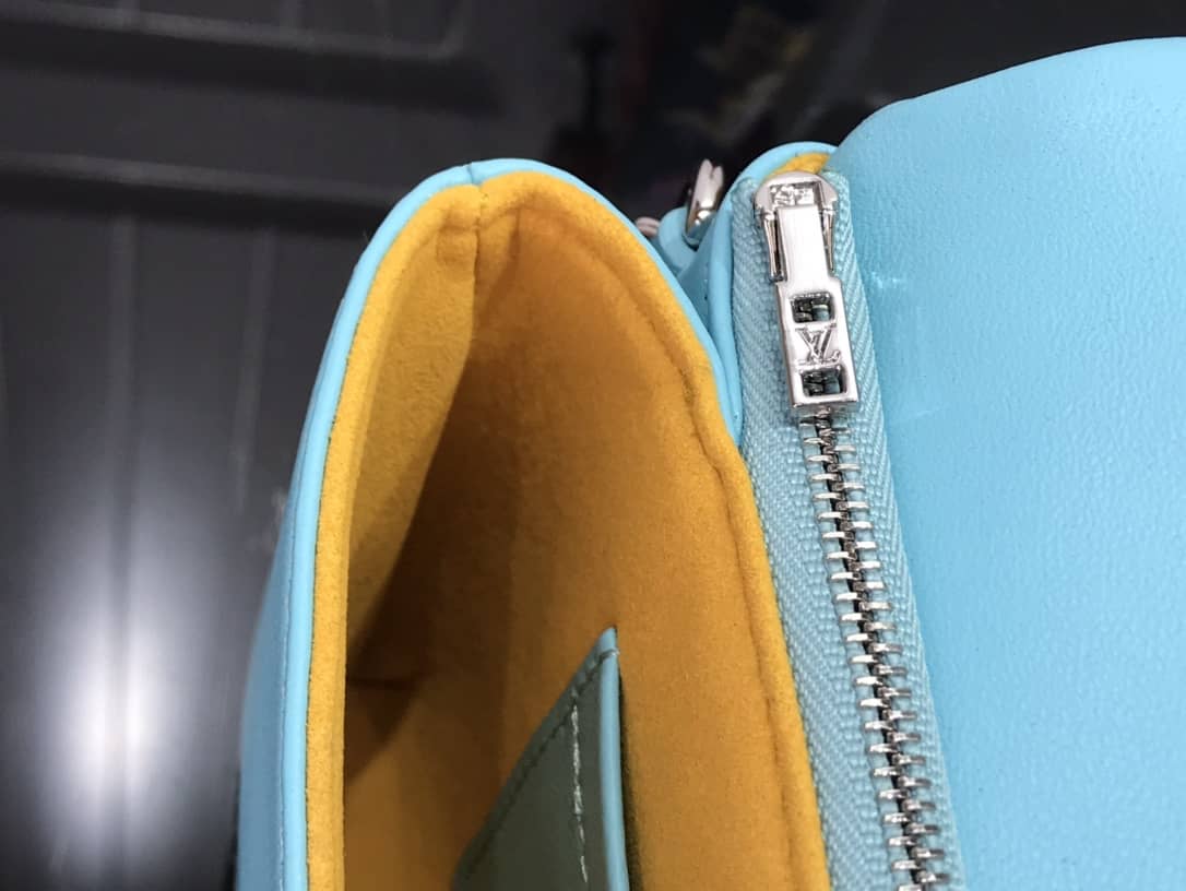 Louis Vuitton Pochette Coussin Monogram Embossed Lambskin Chain Replica Bag Blue(Cola)