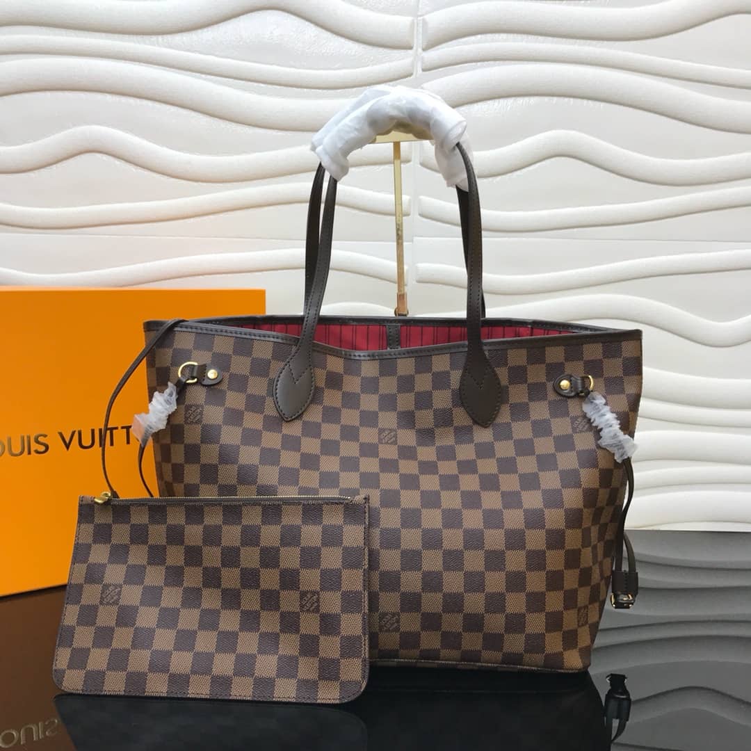 Louis Vuitton Neverfull MM Damier Ebene Bag Replica Red N40995