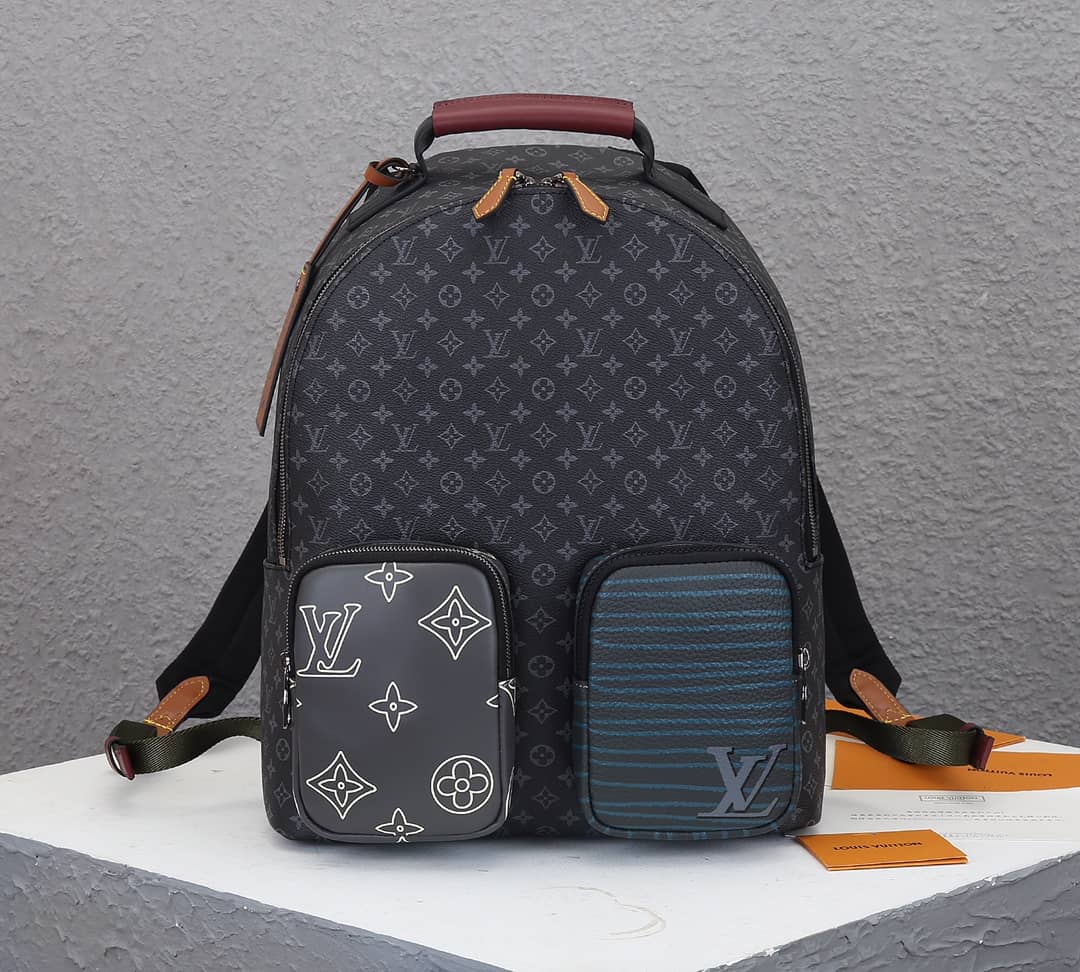 Louis Vuitton Monogram Eclipse Multipocket Black M45455 Replica Backpack