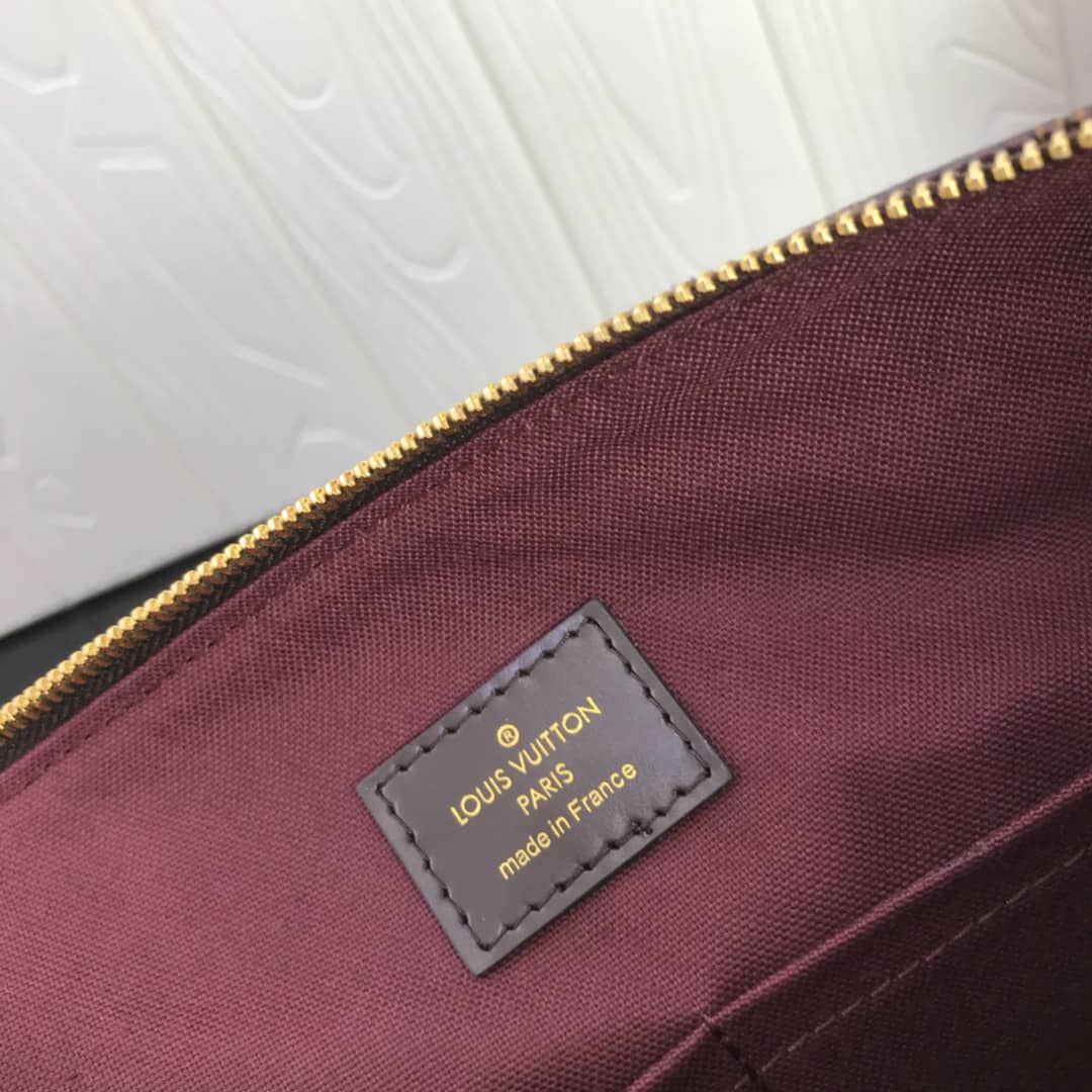 Louis Vuitton Damier Ebene Jena MM Semi Tote Replica Red M42267