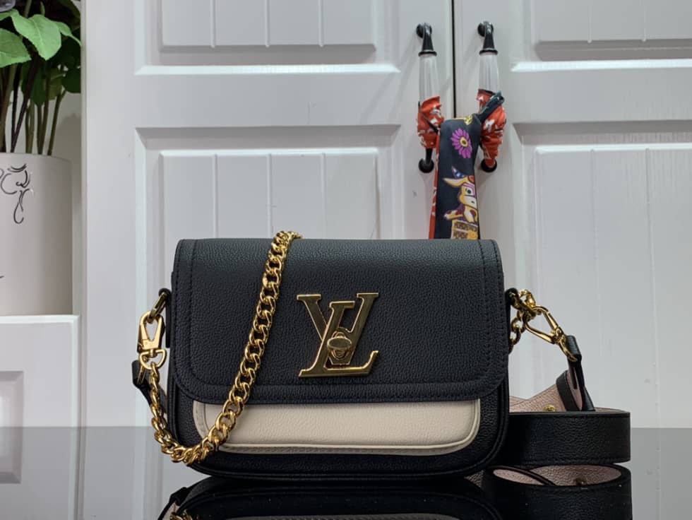 Louis Vuitton Lockme Tender Leather Black M58557 Replica Crossbody Bag