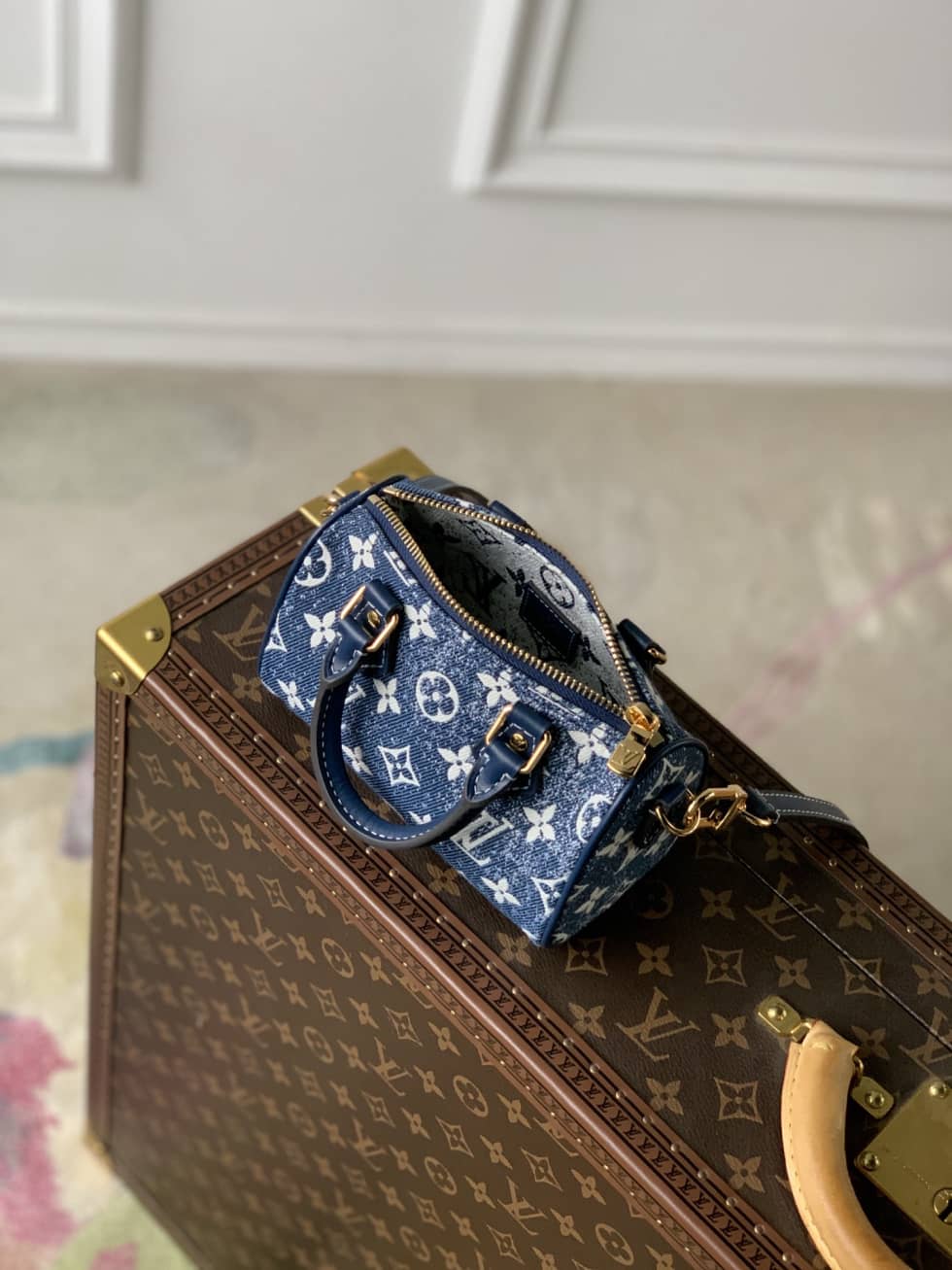 Louis Vuitton Crossbody Dupe Nano Speedy Denim Leather M81168 (ColaReps)
