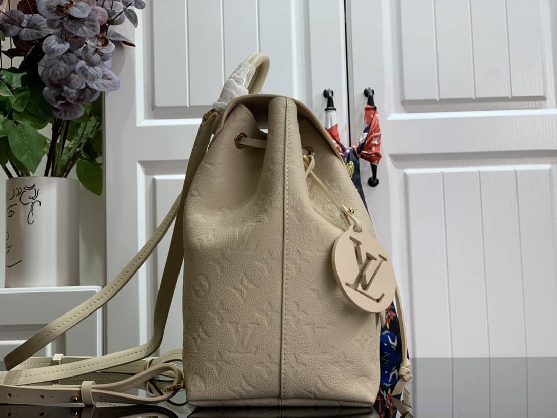Louis Vuitton Ann Platt Montsouris PM Noir Leather Replica Backpack Beige M45205