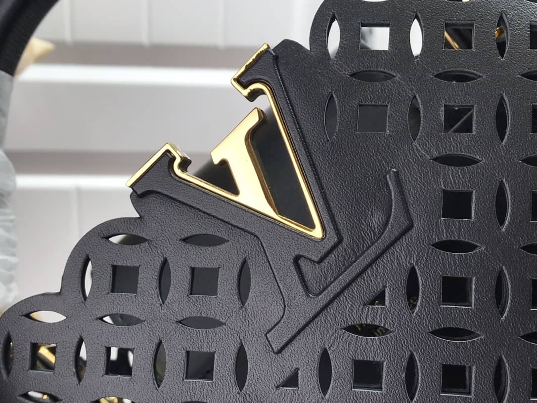Louis Vuitton Capucines BB Cutout Leather Bag Replica Black M57228