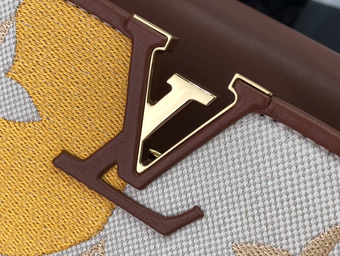 Louis Vuitton Capucines Embroidery Replica Bag Orange M48865
