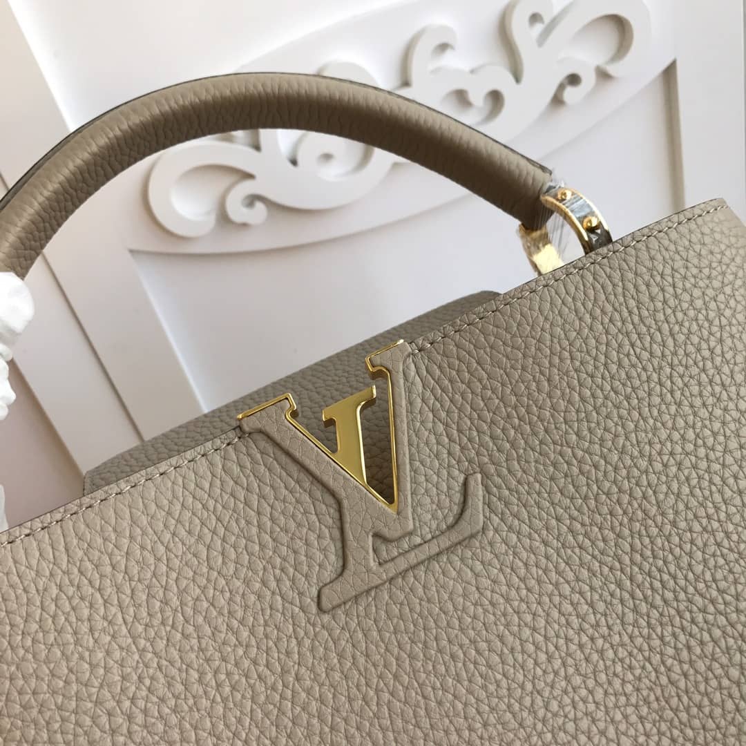Louis Vuitton Capucines MM Taurillon Leather Tote Replica Gray M94428