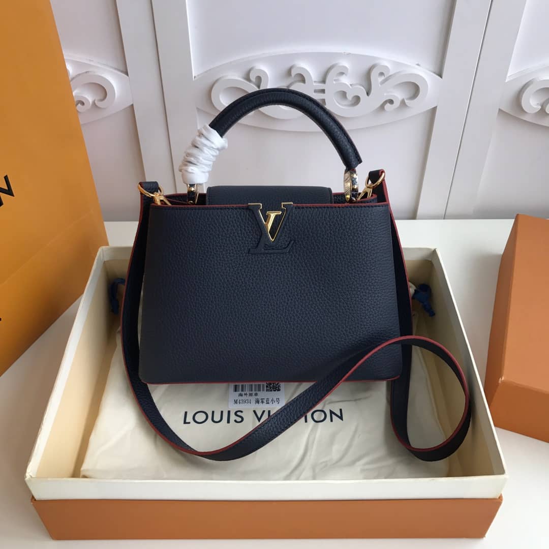 Louis Vuitton Capucines MM 2way Taurillon Leather Shoulder Bag Replica Blue M43934