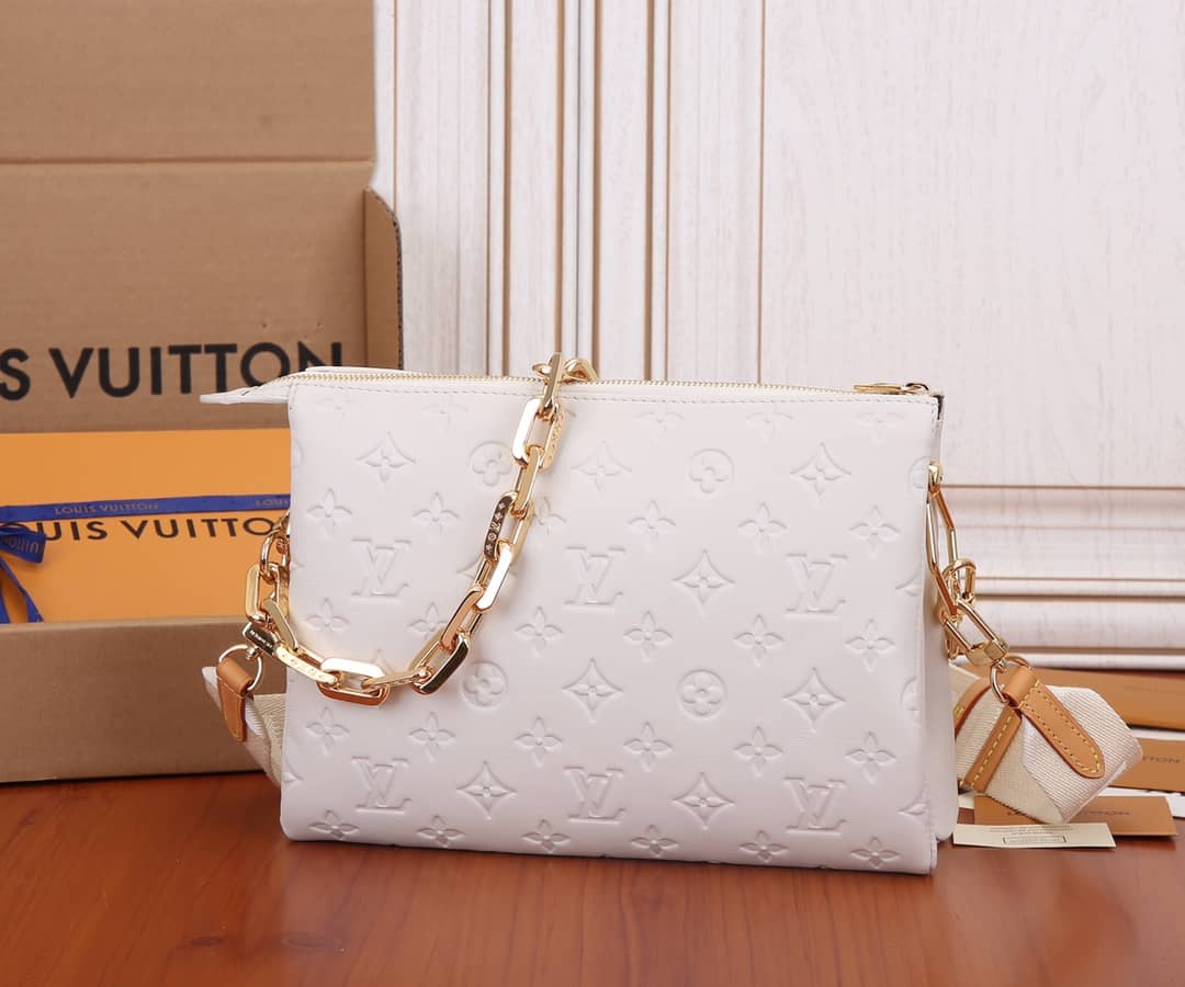 Louis Vuitton Coussin PM Monogram Embossed Replica Crossbody Bag White M57790