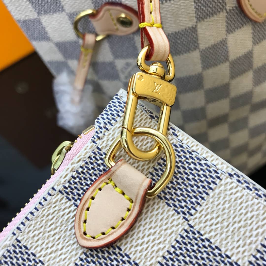 Louis Vuitton Neverfull MM Damier Azur Bag Replica Pink N40995