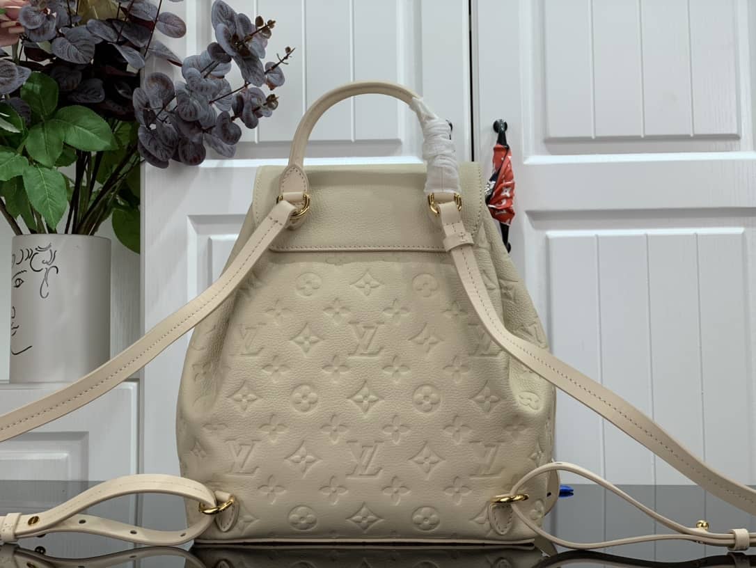 Louis Vuitton Ann Platt Montsouris PM Noir Leather Replica Backpack Cream M45205