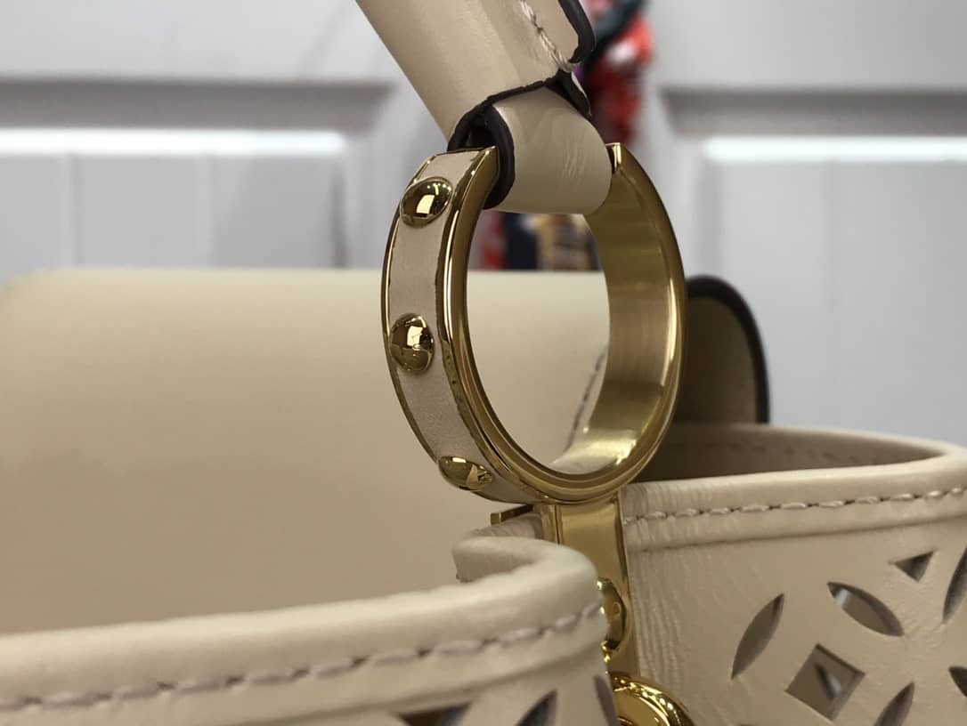 Louis Vuitton Capucines BB Cutout Leather Bag Replica Beige M57228