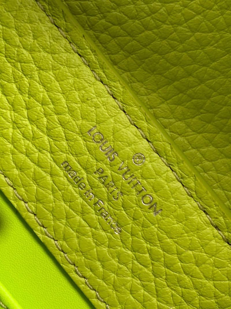 Louis Vuitton Taurillon Leather Capucines Mini Replica Bag Green M55985