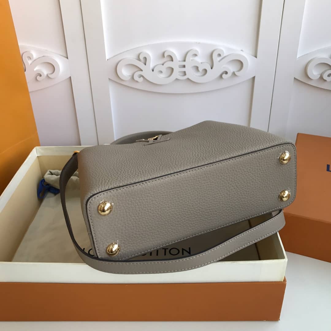 Louis Vuitton Capucines MM Taurillon Leather Tote Replica Gray M94428