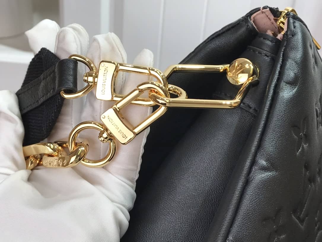 Louis Vuitton Cream Coussin PM Monogram Embossed Lambskin Replica Bag Black M57793