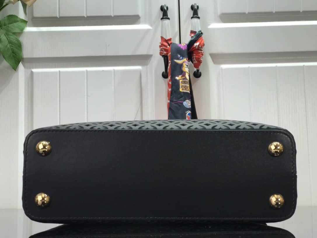 Louis Vuitton Capucines BB Cutout Leather Bag Replica Black M57228