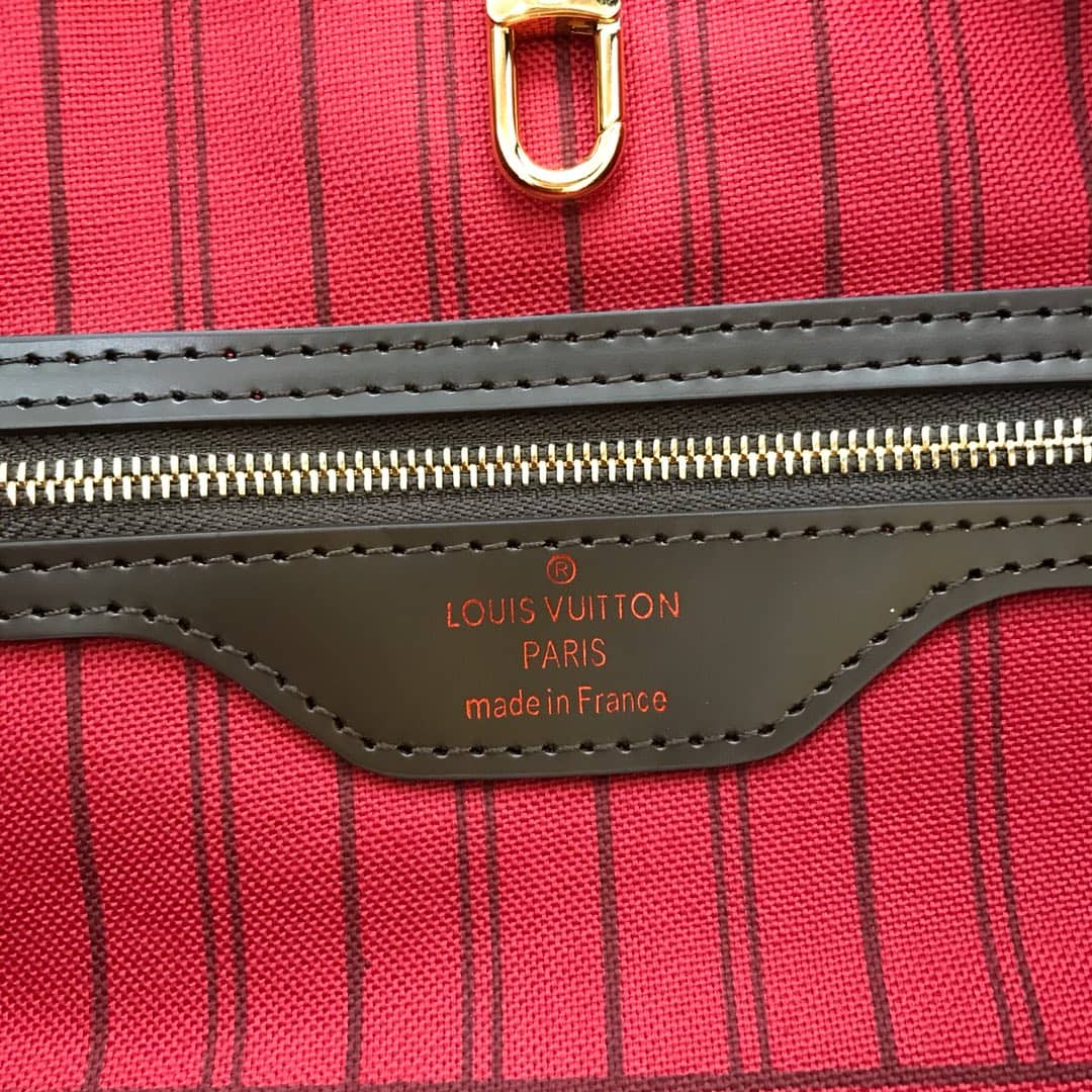 Louis Vuitton Neverfull MM Damier Ebene Bag Replica Red N40995