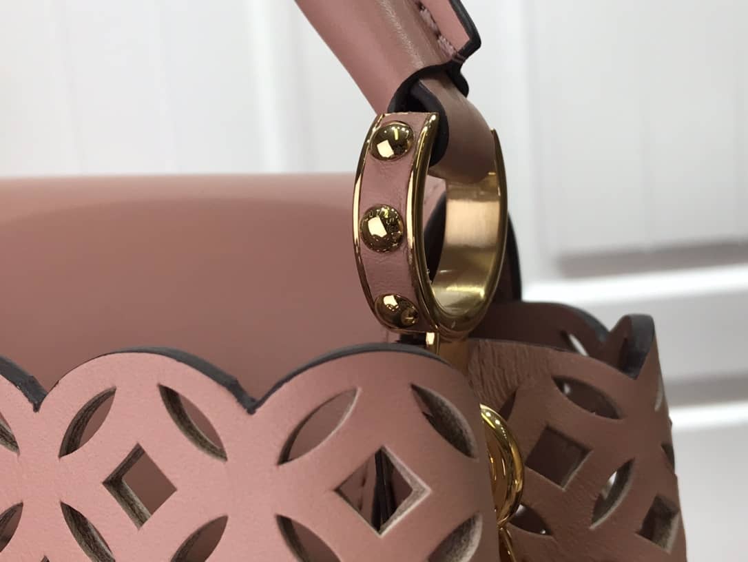 Louis Vuitton Capucines BB Cutout Leather Bag Replica Pink M57228