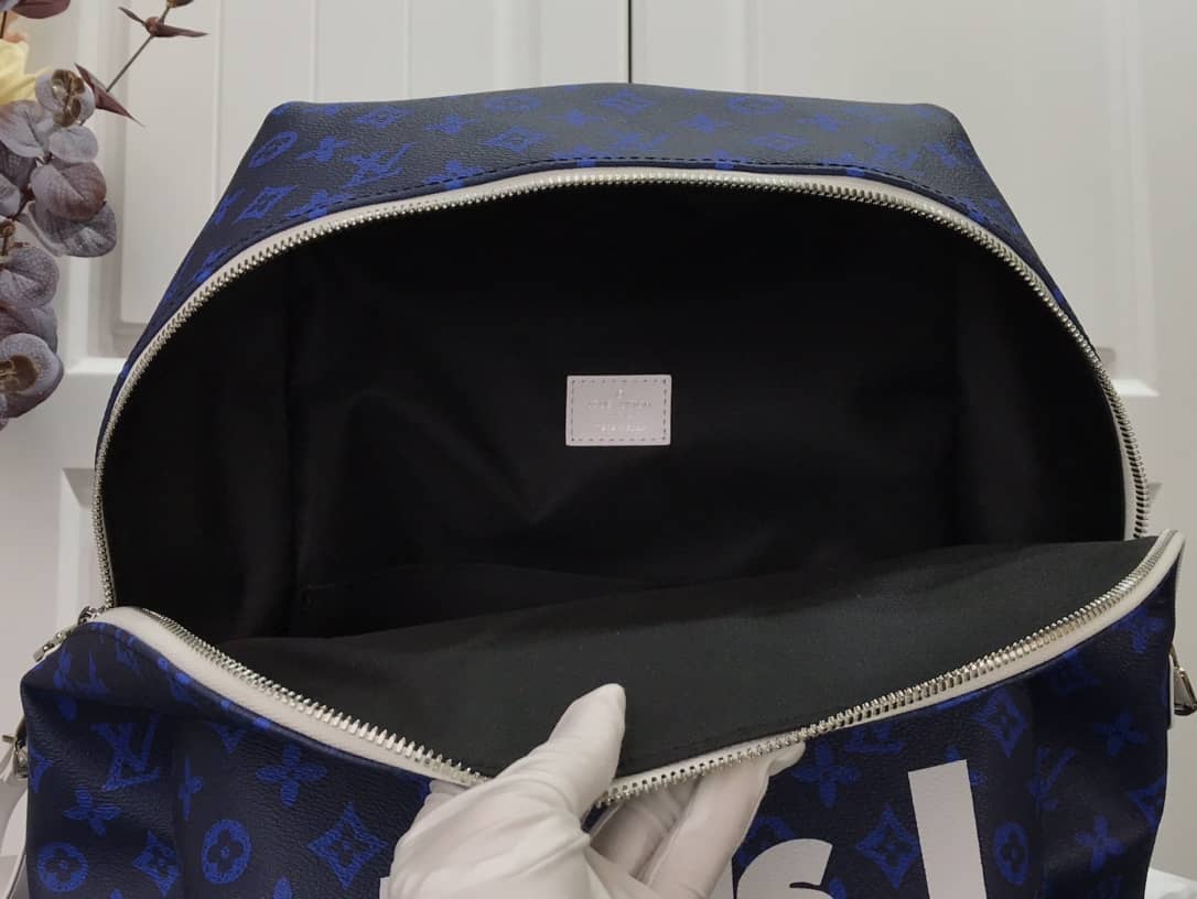 Louis Vuitton Monogram Reverse Canvas Carry It Replica Backpack Blue M46118
