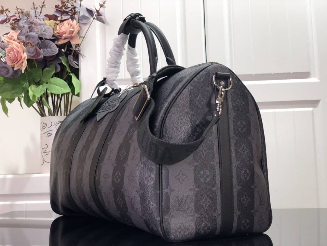 Louis Vuitton Keepall Bandouliere x Nigo Monogram Replica Stripes Gray M40567