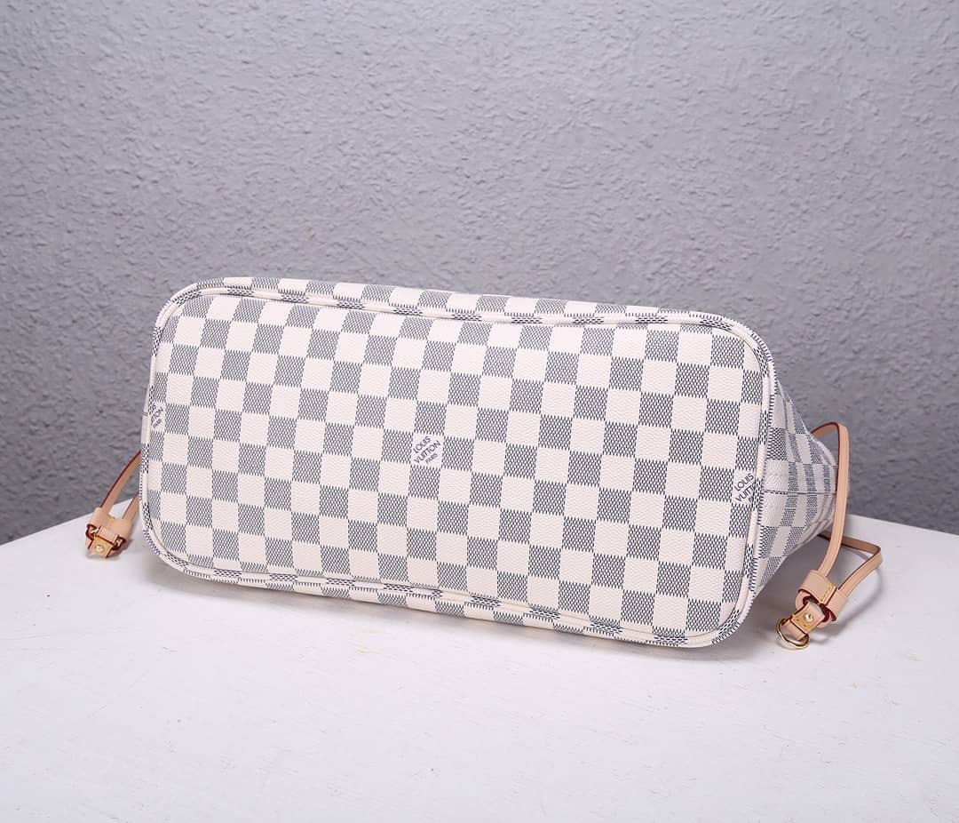 Louis Vuitton Neverfull MM Damier Azur Tote Replica White N41361