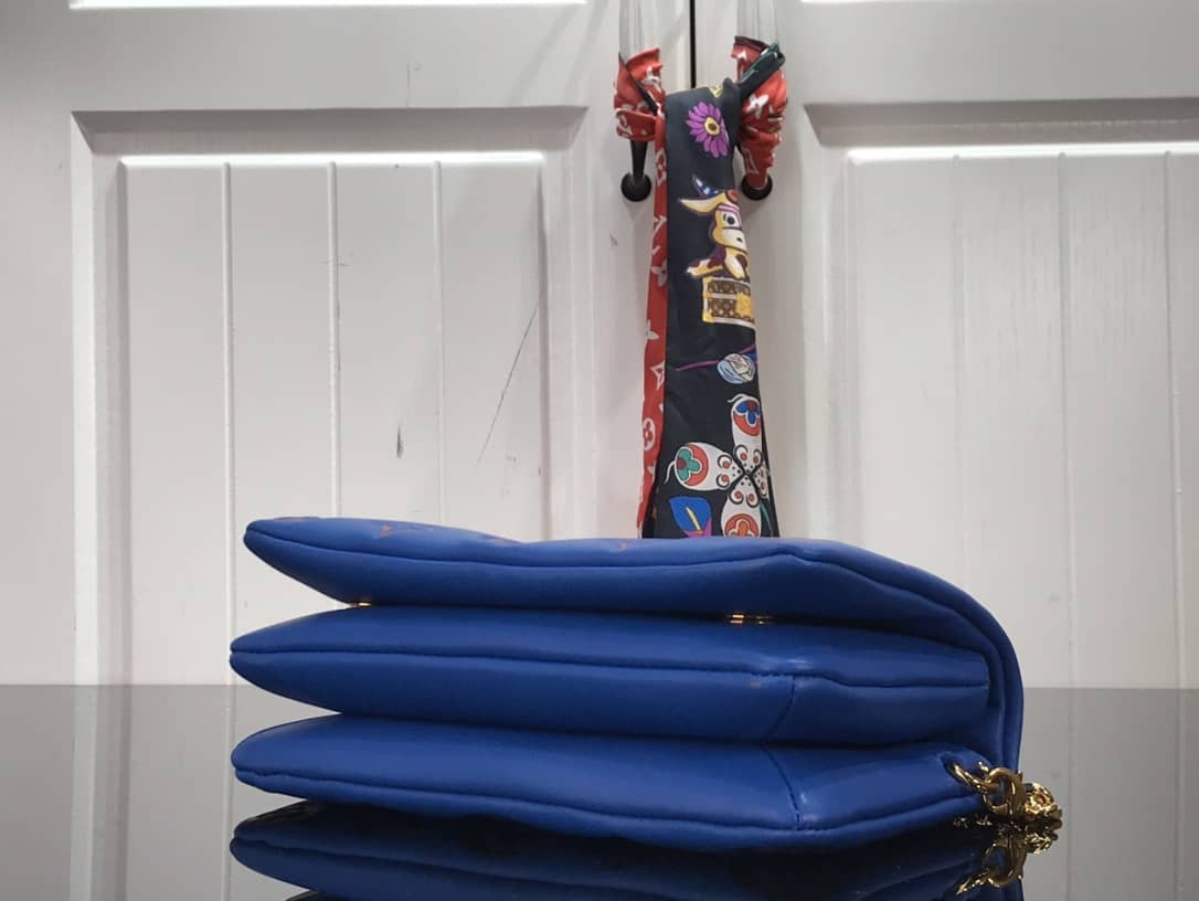 Louis Vuitton Coussin Lambskin Monogram Embossed Pochette Replica Bag Blue